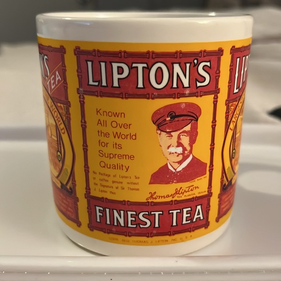 THOMAS J. LIPTON TEA COFFEE MUG CUP TIN BOX COMPANY VNTG 1993 - Picture 2 of 5